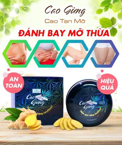 Cao Gừng Tan Mỡ Bụng & Đùi - Hỗ Trợ Giảm Mỡ Hiệu Quả Từ Thiên Nhiên Việt, Tăng Đàn Hồi Da, Dễ Dàng Sử Dụng