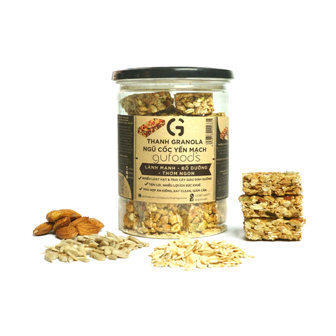 Thanh granola ngũ cốc yến mạch GUfoods lành mạnh, hỗ trợ giảm cân