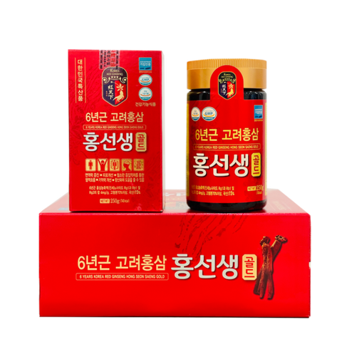Cao Hồng Sâm 6 Năm Tuổi Hong Seon Gold Hàn Quốc - 2 Lọ X 250g, Tăng Cường Sức Khỏe, Quà Tặng Ý Nghĩa cho Người Thân