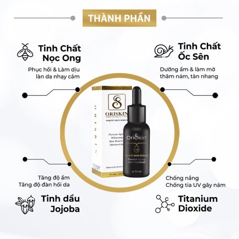 Bộ 3 kem chống nắng, serum dưỡng trắng, kem dưỡng trắng Oriskin