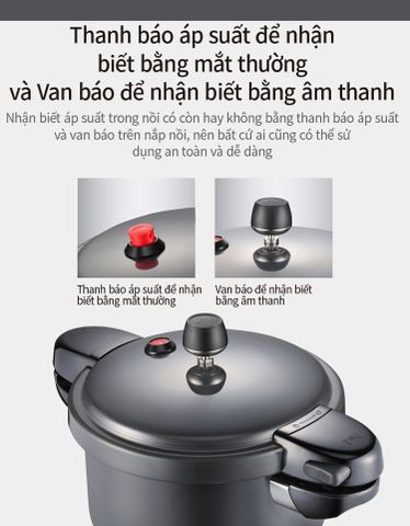 Nồi Áp Suất Nhôm PoongNyun 3.4L BMPC-06 Black Pearl Mega