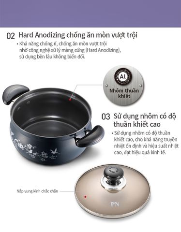 Nồi casserole nhôm hiệu PN FMPT-24C(IH) [24cm – 4.7L]