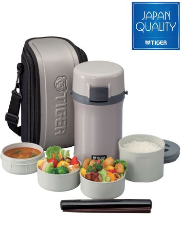 Cà Mèn Cơm Giữ Nhiệt Tiger 4 Ngăn 1.48L - Hộp Đựng Cơm Sang Trọng, Tiện Lợi, Công Nghệ Chống Bám Bẩn, Phù Hợp Đi Văn Phòng Và Dã Ngoại