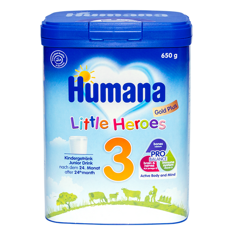 Sữa Humana Gold Plus 3 650g - Sữa cho trẻ sơ sinh từ 24 tháng tuổi