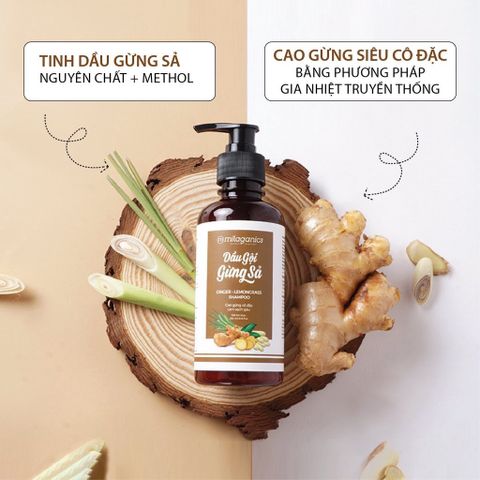 Dầu Gội Gừng Sả Hỗ Trợ Mọc Tóc Milaganics 30ml