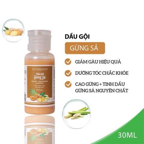 Dầu Gội Gừng Sả Hỗ Trợ Mọc Tóc Milaganics 30ml