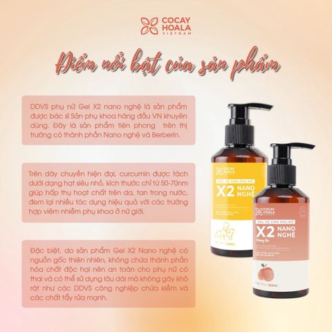 Dung dịch vệ sinh Gel X2 Nano nghệ mini Cocayhoala  10g