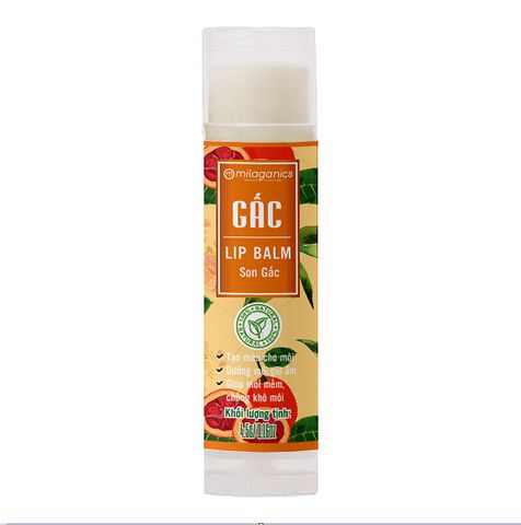 Son Dưỡng Môi Gấc Giúp Dưỡng Ẩm, Giảm Thâm Môi Milaganics 4.5g (Cây)