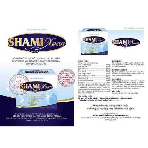 Viên Sủi Shami Xoan - Hỗ Trợ Giảm Viêm Mũi, Viêm Xoang