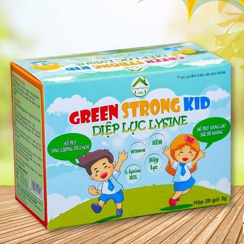 Diệp Lục Lysine Green Strong Kid (hộp 20 gói) - Giúp Bé Ăn Ngon