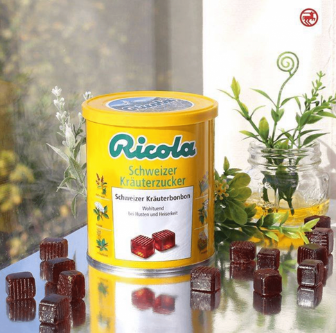 Kẹo ngậm ho Ricola 250g - Hỗ trợ khàn giọng, làm dịu họng, hương vị tự nhiên từ Thụy Sĩ, không gluten, lactose.