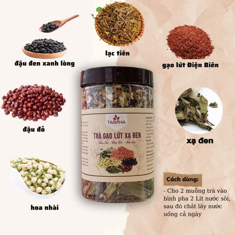 Trà Gạo Lứt Xạ Đen Tabaha 500g - Hỗ Trợ An Thần Giảm Căng Thẳng, Làm Đẹp Da, Thảo Mộc Tự Nhiên Nghệ Thuật Kết Hợp 8 Nguyên Liệu