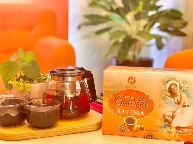 Trà gạo lứt hạt chia Hera giúp giảm cân, đẹp da, thải độc