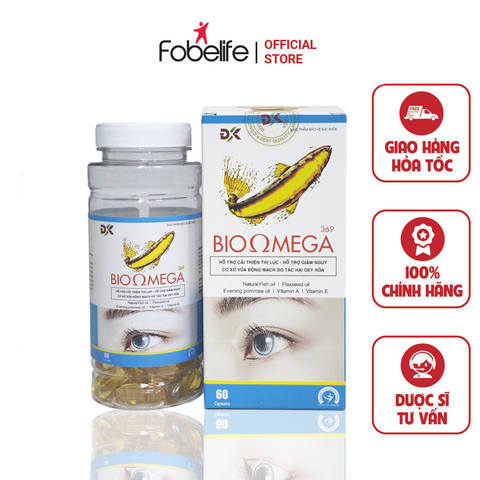 Viên dầu cá Omega 3 6 9, Cải thiện thị lực, Đẹp da Bio Omega