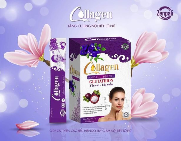Collagen Măng Cụt Đậu Biếc Zenpali - Hộp 30 Gói