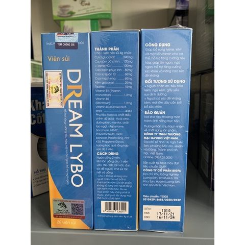 Viên Sủi Dream Lybo (Tuýp 20 viên) - Hỗ trợ tăng cường sức đề kháng