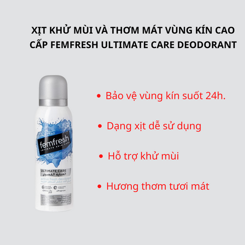 Xịt khử mùi và thơm mát vùng kín Femfresh Ultimate Care Deodorant