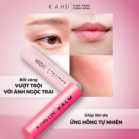 Cặp đôi sáp dưỡng make up Kahi High Lighter & Kahi Kisstin Balm