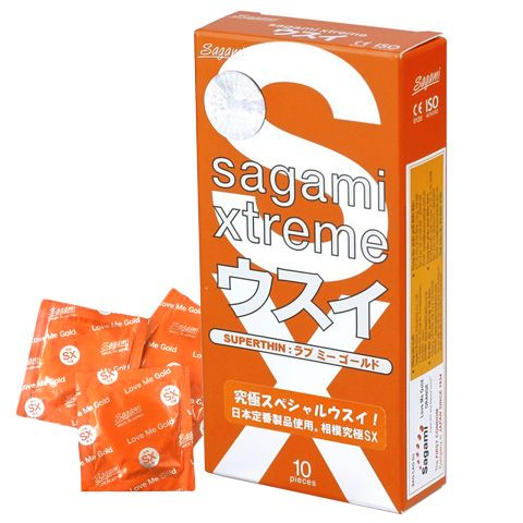 BCS Siêu Mỏng Của Nhật Có Gel Bôi Trơn Cao Cấp Sagami Orange 10s