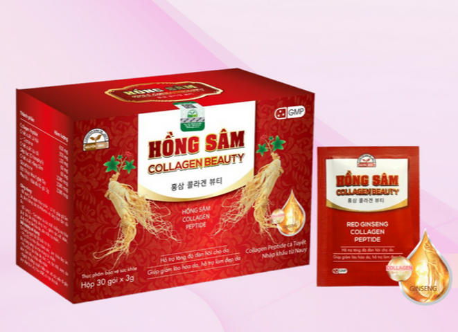Hồng Sâm Collagen Beauty - Collagen Giúp Làm Đẹp Da Trắng Sáng, Giữ Ẩm, Tăng Độ Đàn Hồi Cho Da
