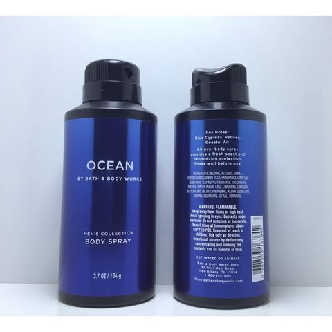 Xịt Thơm Toàn Thân Nam Bath And Body Works Ocean 104g - Hương Thơm Nam Tính Mát Mẻ, Khử Mùi Hiệu Quả, Dưỡng Ẩm Da