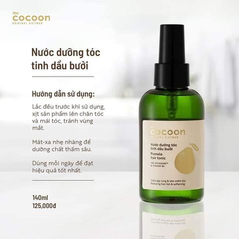 Nước dưỡng tóc tinh dầu bưởi Cocoon giúp giảm gãy rụng 140ml
