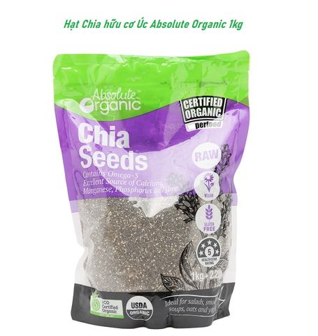 Hạt Chia Úc Absolute Organic 1KG - Cam kết 100% hàng chính hãng
