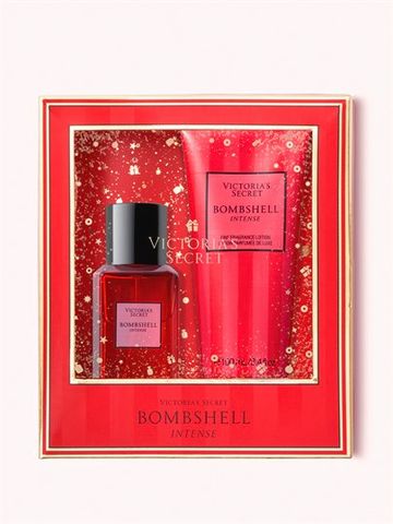 Gift Set victoria secret bombshell intense đỏ xịt thơm dưỡng thể