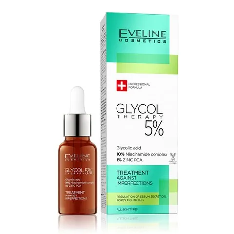 Tinh chất Eveline Glycol Therapy 5% giúp se khít lỗ chân lông ngừa mụn 18ml