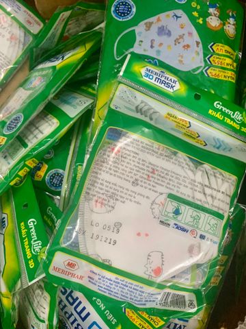 Khẩu Trang 3D MEBIPHAR Dành Cho Trẻ Em - Bộ 5 Chiếc Kháng Khuẩn, Ngăn Bụi & UV, Họa Tiết Mèo Đáng Yêu, An Toàn Cho Bé