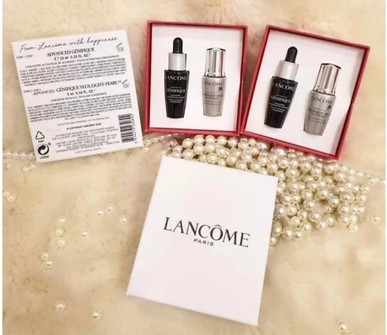 Set mini Serum dưỡng da Lancome 10ml và Kem Mắt 5ml
