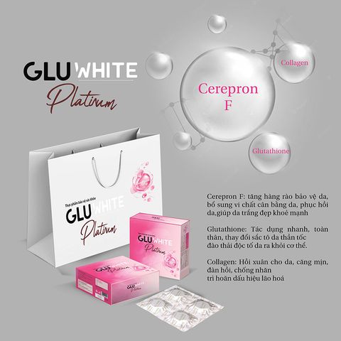 Viên sủi giúp trắng da Gluwhite Platinum - Bản nâng cấp của Gluwhite