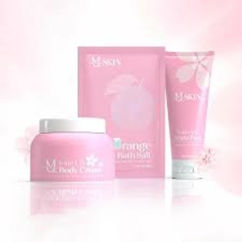 Combo Dưỡng da hoa anh đào MQ Skin ( Kem body, ủ trắng, tẩy tế bào )