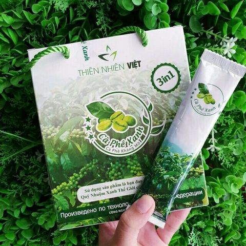Cà Phê Xanh Giảm Cân Thiên Nhiên Việt - Hỗ Trợ Thon Gọn Vóc Dáng - Hộp 10 Gói Pha Nhanh, Nguyên Chất, Từ Dak Lak