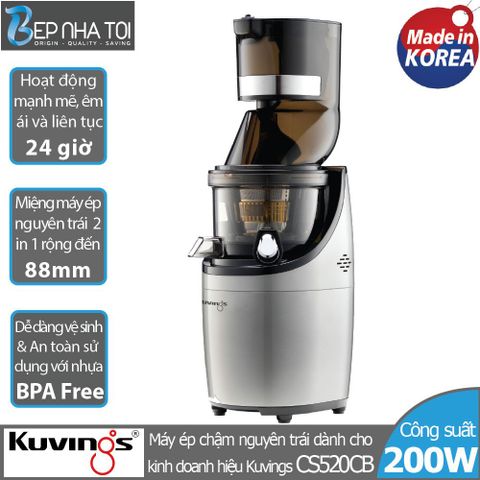 Máy Ép Chậm Kuvings KCS5200B - Dung Tích 500ml, Hoạt Động Liên Tục 24 Giờ, Ép Nguyên Trái, Giữ Dinh Dưỡng Cao, Dành Cho Kinh Doanh Nhà Hàng, Quán Bar