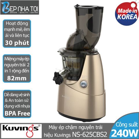 Máy Ép Chậm Kuvings NS-625CBS2 - 400ml, Công Nghệ Ép Tiên Tiến, Lượng Nước Ép Nhiều Gấp 1.5 Lần, Thiết Kế Hiện Đại Màu Vàng