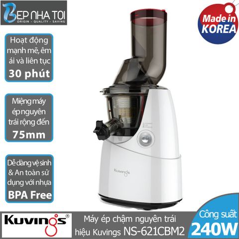 Máy Ép Chậm Kuvings NS-621CBM2 - Tăng Lượng Nước Ép 1.5 Lần, Giữ Vitamin và Enzym Gấp 4 Lần - Phù Hợp Gia Đình và Nhà Hàng