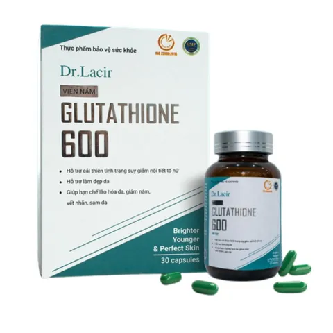 Viên Uống Glutathione 600 Dr Lacir Hỗ Trợ Trắng Da Mờ Nám Hộp 30 viên