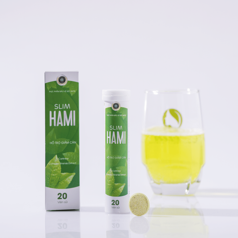 Viên Sủi Slim Hami Chiết Xuất Lá Sen Giúp Giảm Cân Tuýp 20 viên Sủi