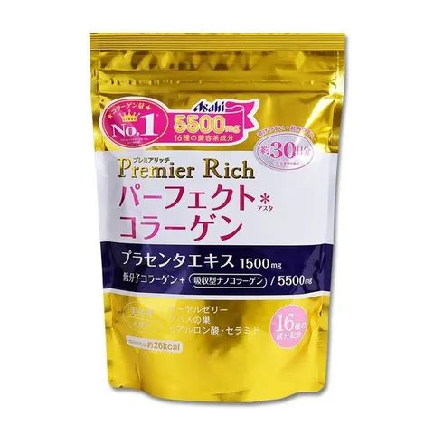 Bột Collagen Asahi Nhật Bản 30 Ngày Hỗ Trợ Đẹp Da Màu Vàng
