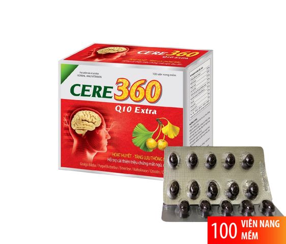 Hoạt huyết hỗ trợ não Cere 360 Q10 Extra - Green Heart Pharma