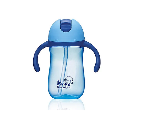 Bình uống nước có ống hút cho bé nhựa PP Kuku Ku5485 - 260ML xanh