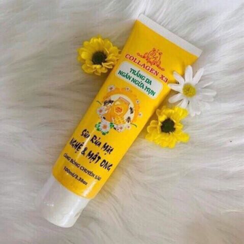 Sữa Rửa Mặt Collagen X3 tinh chất Nghệ Mật Ong Đông Anh tuýp 100Ml