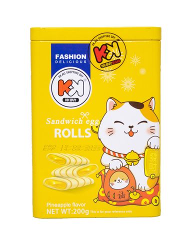 Bánh Mèo thần tài Roll K&K nhập khẩu Hồng Kong (200gr) (Vàng)