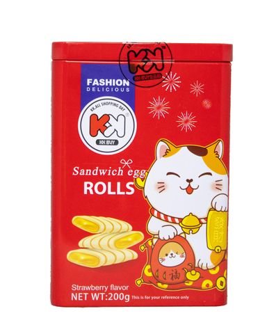 Bánh Mèo thần tài Roll K&K nhập khẩu Hồng Kong (200g) (Đỏ)