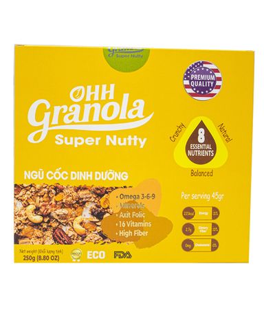 Ohh Granola Super Nutty 200gr ăn ngon dáng đẹp lợi cho sức khỏe