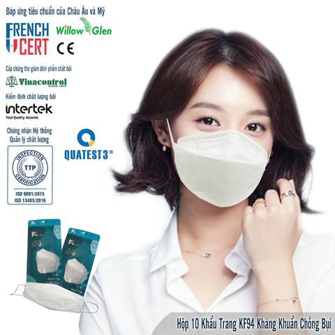Thùng 300 Cái Khẩu Trang KF94 kháng khuẩn 4D Hàn Quốc