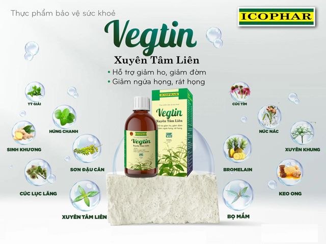 Siro Vegtin Xuyên Tâm Liên Icophar Cho Trẻ Từ 1 Tuổi 125ml