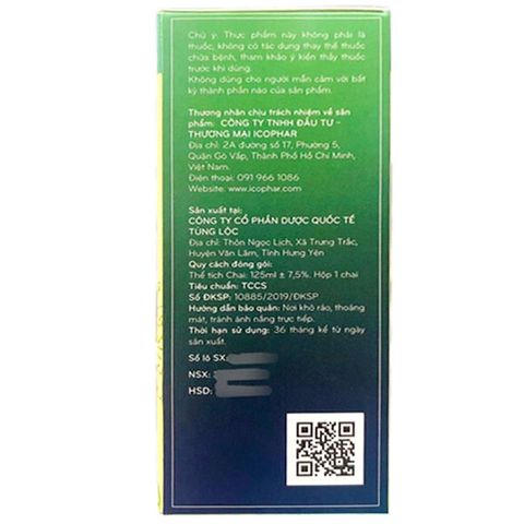 Siro Vegtin Xuyên Tâm Liên Icophar Cho Trẻ Từ 1 Tuổi 125ml