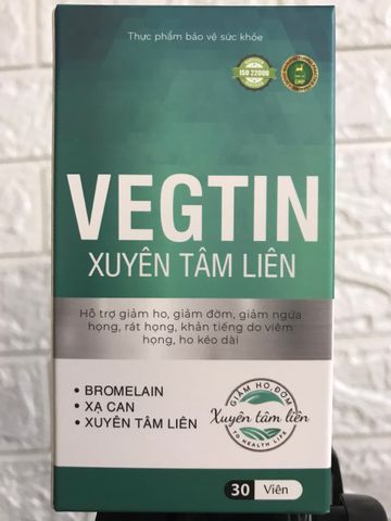 Viên Uống Vegtin Xuyên Tâm Liên Icophar (Lọ 30 Viên)